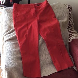 Red cropped Marissa Loft pants.